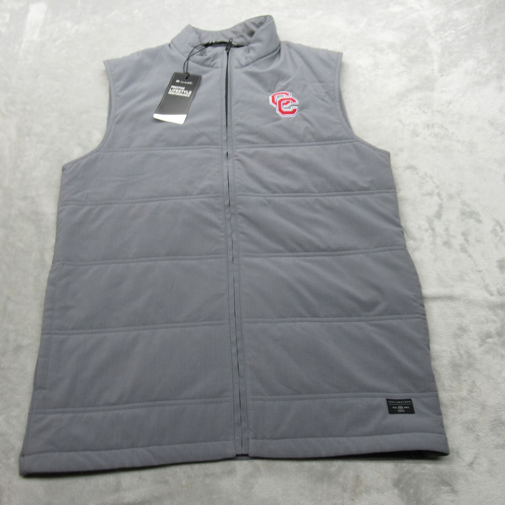 Travis Mathew Cold Bay Vest Mens Small Grey Lightweight Performance CC Logo Pack